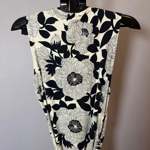 Flora Bea NYC NWT Sleeveless Wrap Rica Dress Floral Pattern Black & Cream Sz XL - Picture 7 of 14